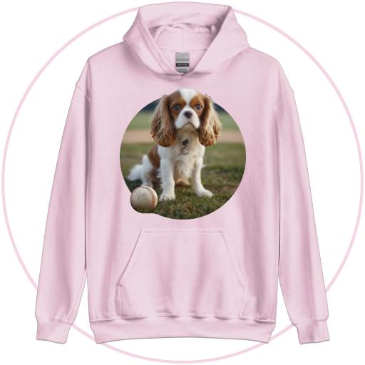 Cavalier pup on the baseball field